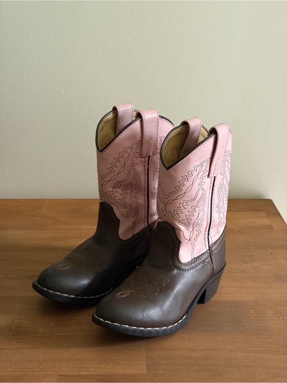 Smoky Mountain Brown & Pink Kids Girls Cowboy Western Boots Size 11